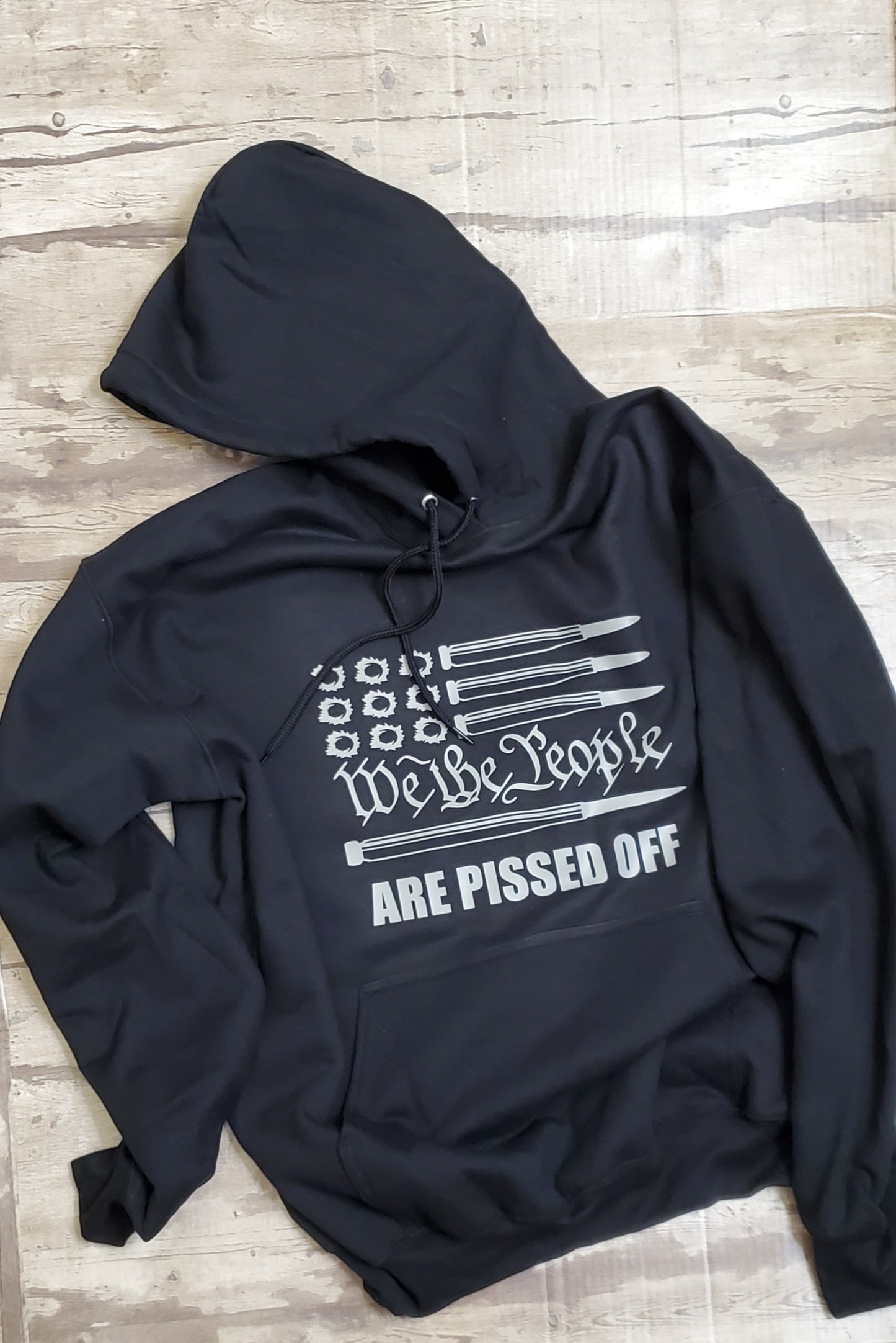 We The People bullet flag hooded sweater