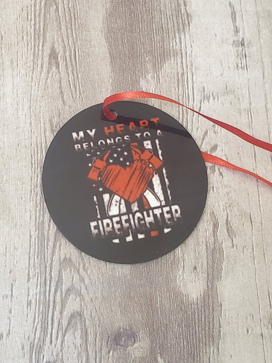 My heart belongs to a Firefighter Ornament