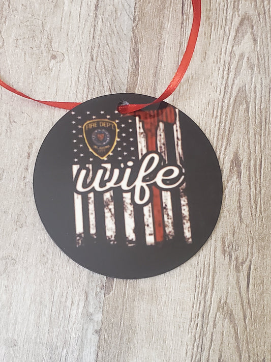 Firefighter wife patch Ornament