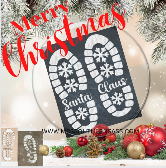 Santa Boot Stencil Christmas Magic